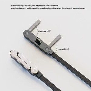 Foldable Stand and <b>Charging</b> <b>Cable</b> 2 in 1 Data <b>Cable</b> 240W Weaving Braided <b>Fast</b> <b>Charging</b> <b>Cable</b> <b>Type</b>-<b>C</b> Connector for Phone Tablet - Product Image 1