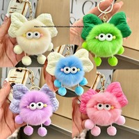 Mignon Pendentif Porte-clés en Peluche Nœud Papillon Elfe Pierre de Charbon pour Sac à Dos et Voiture, Accessoires pour 14 ans et plus