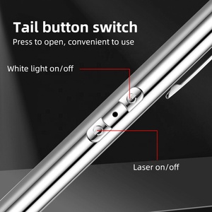 Có thể sạc lại 2-in-1 màu xanh lá cây con trỏ laser bút với đèn pin LED Type-C sạc thép không gỉ laser bút có thể điều chỉnh mô hình - Product Image 4