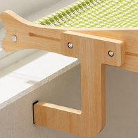 Lit pour chat en bois massif, à suspendre à la fenêtre ou au balcon, pour bronzer, hamac pour animaux de compagnie, adapté à toutes les saisons