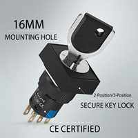 Interrupteur à bouton électronique en plastique M16, petit bouton poussoir rectangulaire électronique, Key1NO1NC, 2 broches, 250V, pour contrôle industriel