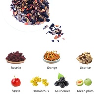 Thé aux fruits infusé à froid aux herbes, aux fleurs d'osmanthus, aux prunes, à la réglisse, aux pommes, à l'hibiscus et aux raisins, en sachet/emballage personnalisé, saveur variée, vente en gros