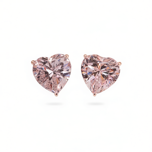 Orecchini a Forma di Cuore con Cristalli Zuny, Placcati in Oro Rosa, Gioielli Romantici da Donna per Uso Quotidiano - Product Image 1
