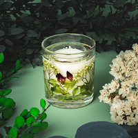 RTS Weihnachts duft kerze Transparente klare Gel-Soja-Wachs kerzen mit getrockneter Blumen dekoration Kerzen hand geschenkset