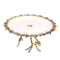 Grand présentoir en céramique pour gâteaux de mariage, desserts, décoration de salon, paniers à fruits faits à la main, plateaux de rangement