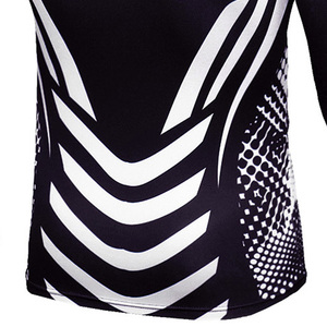 Haut de compression à manches longues imprimé géométrique demi-ton, anti-UV, séchage rapide, sous-vêtement de sport pour la gym, vente en gros OEM - Product Image 6