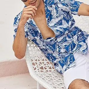 男性のための新しいデザインの高品質の夏休みデジタルプリントハワイアンシャツ