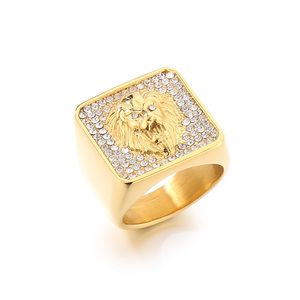 KALEN cincin Stainless Steel Mode Pria, cincin perhiasan Unisex, cincin Tai Chi, silang singa, baja anti karat, cincin mode pria Vintage - Product Image 1
