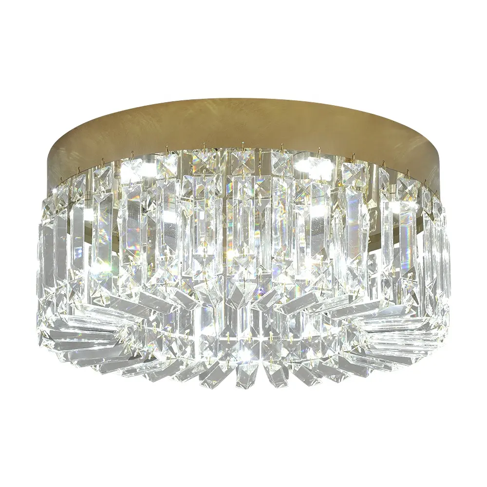 Modern 40cm Diameter Nordic Crystal Pendant Lamp Gold Stainless Steel Round Ceiling Chandelier for bedroom