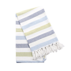 Serviette de bain turque rayée 100x180cm, séchage rapide, coton et polyester, avec pompons, pour enfants et adultes - Product Image 5