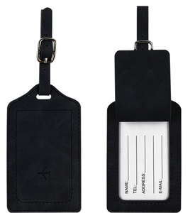 Custom PU Leather Luggage Tag Travel ID <b>Labels</b> Suitcase Name Tags Luggage Tags with Logo - Product Image 5