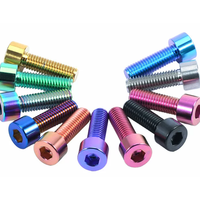 Pasokan Massal GR5 TC4 Ti-6Al-4V Rainbow Anodized M5 M6 M8 M10 Baut Kepala Cangkir Titanium untuk Modifikasi Sepeda dan Motor Off-Road
