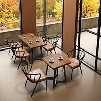 Ensemble de meubles de restaurant commercial, fauteuil de loisirs design, mobilier de café, table et chaises de salle à manger pour le thé au lait