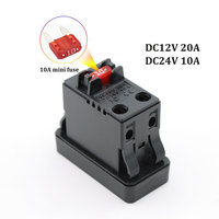 Interrupteur tactile positif/négatif 10A 20A 12V 24V DC pour bateau avec voyant lumineux, équipement marin et véhicule, avec fusible 10A