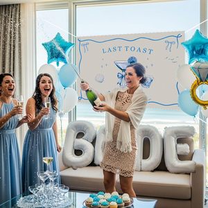 Decoraciones para Despedida de Soltera 'Last Toast on the Coast', Kit de Guirnalda de Globos Azules para Despedida de Soltera, Globos con Letras 'BRIDE' y Anillo de Diamantes - Product Image 6