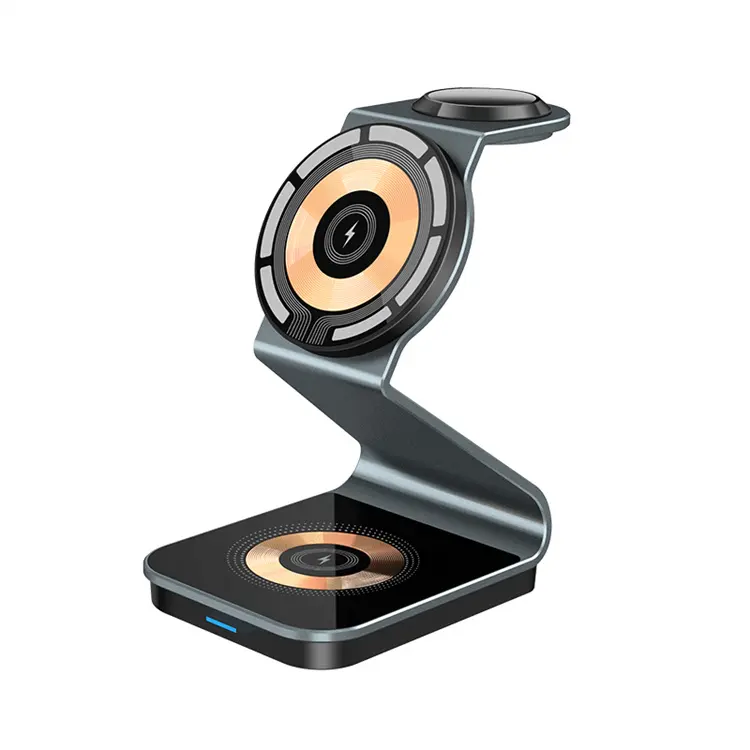 2023 Nieuwe Product 3 In 1 Magnetische Mobiele Telefoon Stand Houder Draadloze Oplader Voor iPhone