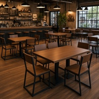 Chaise de salle à manger empilable en fer de style industriel, design carré durable, mobilier pour restaurant, hôtel, café, bistrot