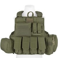 Gilet tactique avec bretelles rembourrées, système Molle, porte-plaques, polyester imperméable, fabriqué en Chine