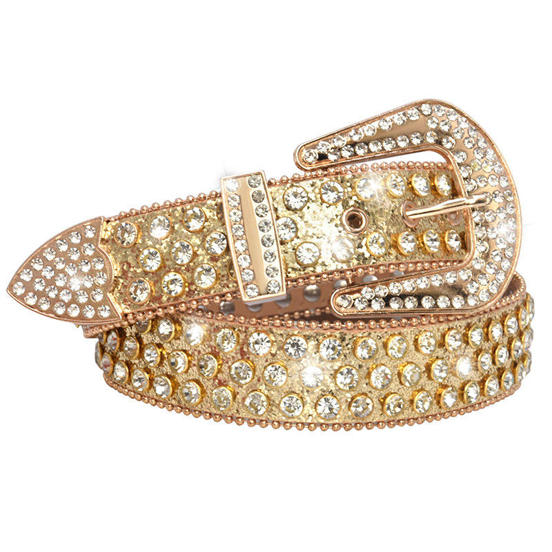 Luxury Crystal Rhinestone Belts Western Sparkle Designer