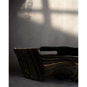 Table basse fabriquée en Italie-Stromboli-Imprimé en 3D-Produit PLA-Pour l'intérieur-Design italien-Strié vert clair - Product Image 4