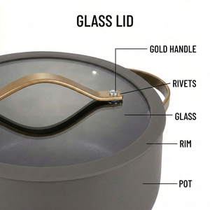 Ensemble de casseroles antiadhésives E-Top avec couvercle, ustensiles de cuisine en aluminium non toxique, <span class=keywords><strong>wok</strong></span>, marmite à soupe, ensemble de casseroles avec poignée amovible - Product Image 3