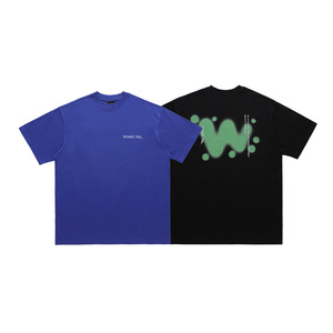 T-shirts pour hommes en coton 100% sur mesure en gros, taille plus, surdimensionnés, tricotés, sérigraphiés, respirants, teints en pièce - Product Image 5