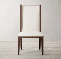 Chaise latérale de salle à manger en tissu contemporain américain Ames de production de masse Sassanid chaise de salle à manger de salle à manger d'approvisionnement d'usine