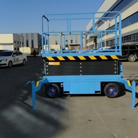 Plateforme élévatrice mobile à ciseaux hydraulique de 16 m avec stabilisateurs, vérins électriques, capacité de 300 kg, commande au sol/sur plateforme