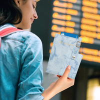 Porte-Passeport Personnalisé, Porte-Cartes, Portefeuille de Voyage avec Étiquette de Bagage, Cadeau pour Hommes et Femmes, Ensemble Porte-Passeport et Étiquette de Bagage