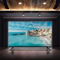 Téléviseur intelligent 85 pouces LED 4K UHD, grand écran LCD sans cadre, système Android, mode de jeu à taux de rafraîchissement élevé pour usage hôtelier en anglais