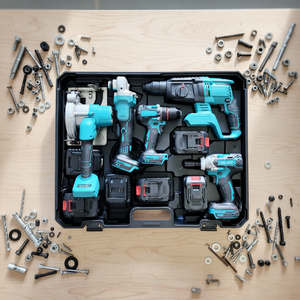 Venta al por Mayor de Fábrica: Juego de 6 Herramientas Eléctricas, Taladros Inalámbricos de 21v, Llave de Impacto, Martillo, Estuche Rígido, Garantía de 3 Años - Product Image 1