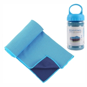 Custom Ice Relaxing Gym Microfiber Ice <b>Cooling</b> Towel for Sport Ice Towel With Bottle - Product Image 1