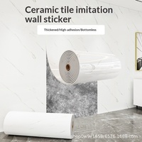 Papier peint PVC effet marbre, autocollants muraux imitation carrelage, imperméables, résistants à l'humidité, anti-taches et anti-salissures pour salles de bain