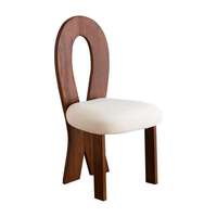Chaise de salle à manger moderne du milieu du siècle, assise en cuir PU, dossier en bois massif – Conception sans accoudoirs stable pour la maison, le bureau, l'entrepôt