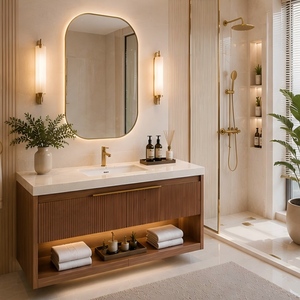 Mueble de Baño Moderno OEM con Almacenamiento, Gabinete con Espejo y Diseño Personalizado para Proyectos Inmobiliarios - Product Image 2