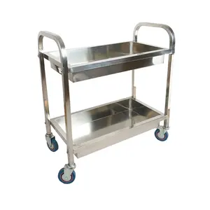 China made stainless steel square tube fast food trolley