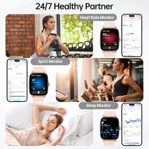 1.85 \ "HD Thông Minh Đồng Hồ Cho Nam Giới Phụ Nữ Cho Cuộc Gọi Bluetooth Ai Bằng Giọng Nói Tập Thể Dục <span class=keywords><strong>Tracker</strong></span> Heart Rate Spo2 Ngủ Màn Hình 100 + X1 Max NFC - Product Image 4