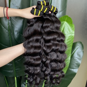 הסיטונאי ברזילאי 100% ההודי שיער שמן טבעי עלה גל חבילות שיער שחור 100g עבור כל אחד - Product Image 4
