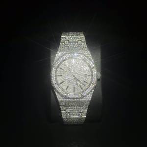 Relógio Clássico Hip Hop Iced Out Personalizado com Diamantes VVS em Aço Inoxidável Automático que Passa no Teste de Diamante - Product Image 3