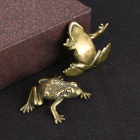 Ornamen Katak Mini Kustom Kerajinan Kuningan Ornamen Patung Patung Katak