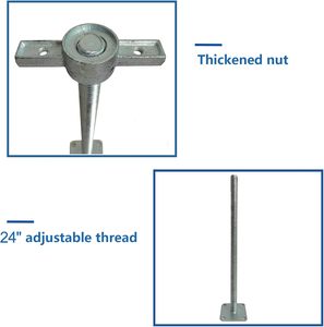 Étais de coffrage réglables galvanisés de type Baker avec pieds de nivellement et grande plaque de base en forme d'<span class=keywords><strong>aile</strong></span> avec écrou <span class=keywords><strong>à</strong></span> oreilles solide - Product Image 6