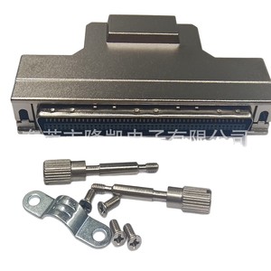Conector SCSI hueco de 100 pines macho con carcasa de aleación de zinc soldada con cables y tornillos de montaje para almacenamiento de servidores y control industrial - Product Image 1