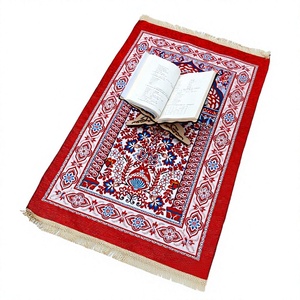 floral tapis de prière musulman tapis de prière islamique en peluche douce Janamaz pour Ramadan Eid maison mosquée - Product Image 1