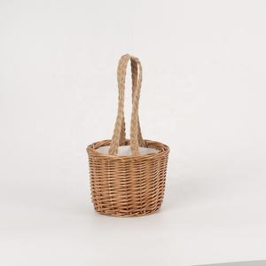 Mini Borsa da Spiaggia per Donna, Elegante Borsa Intrecciata in <span class=keywords><strong>Vimini</strong></span> con Chiusura a Coulisse Senza Manici, Idea Regalo - Product Image 3