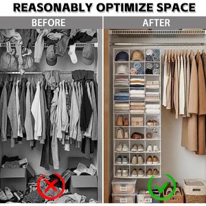 Hanging Shoe Organizer 30 Sections With Mesh Pockets For Closet Storage <b>Shelves</b> - Product Image 6