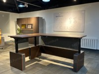 Meubles de bureau intelligents, bureau debout en forme de L électrique, table de direction relevable