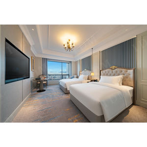 आधुनिक ठोस लकड़ी होटल बेडरूम फर्नीचर अपार्टमेंट और विला के लिए अनुकूलित आकार के वाणिज्यिक उपयोग 3-5 स्टार होटल - Product Image 6