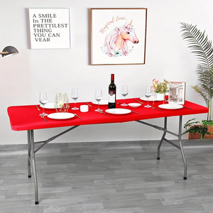 Mantel Elástico Ajustable para Mesa, Varios Tamaños y Colores, Lavable, Plegable, de Poliéster, Universal - Product Image 4