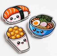 Aimant de réfrigérateur personnalisé en acrylique, motif zèbre mignon, dessin animé Kawaii, découpé à la forme, 3 mm, support magnétique noir, vente en gros, cadeau