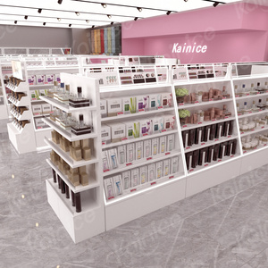 Kainice bán lẻ tầng cao Acrylic Mỹ phẩm son môi hiển thị LED đứng Logo kệ lưu trữ bằng gỗ Kệ tường - Product Image 3